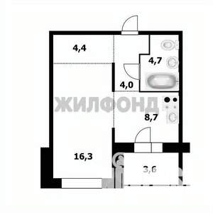 1-к квартира, вторичка, 42м2, 10/17 этаж
