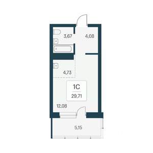 Студия квартира, вторичка, 30м2, 15/24 этаж