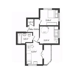 2-к квартира, вторичка, 54м2, 2/29 этаж