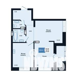 2-к квартира, вторичка, 55м2, 3/25 этаж