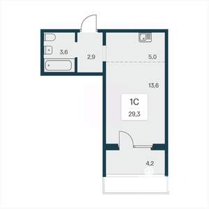 Студия квартира, вторичка, 29м2, 11/17 этаж