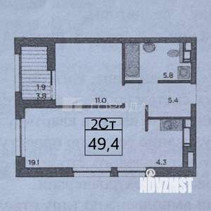Студия квартира, вторичка, 45м2, 17/19 этаж