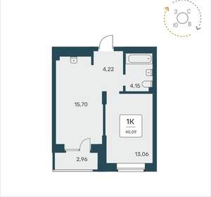 1-к квартира, вторичка, 40м2, 16/25 этаж