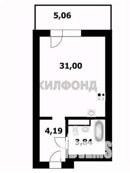 1-к квартира, вторичка, 31м2, 19/25 этаж