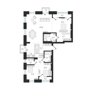 3-к квартира, вторичка, 153м2, 15/15 этаж