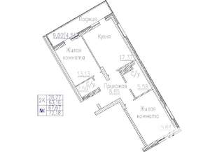 2-к квартира, вторичка, 72м2, 24/24 этаж