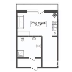 Студия квартира, вторичка, 28м2, 17/17 этаж