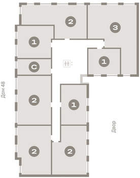 2-к квартира, вторичка, 67м2, 5/15 этаж
