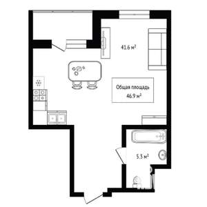 2-к квартира, вторичка, 51м2, 18/24 этаж