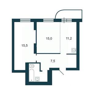 2-к квартира, вторичка, 58м2, 18/25 этаж