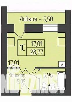 Студия квартира, строящийся дом, 29м2, 5/12 этаж