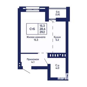Студия квартира, вторичка, 29м2, 4/14 этаж