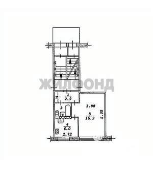 1-к квартира, вторичка, 29м2, 2/5 этаж