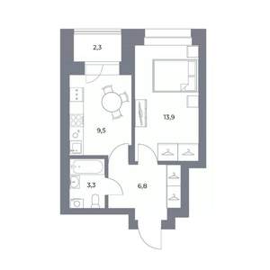 1-к квартира, вторичка, 36м2, 18/25 этаж