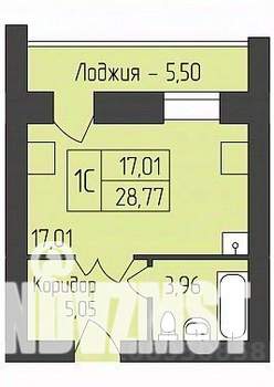Студия квартира, строящийся дом, 29м2, 10/12 этаж
