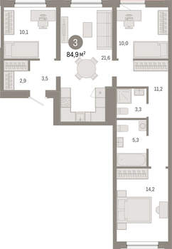 3-к квартира, вторичка, 85м2, 5/17 этаж