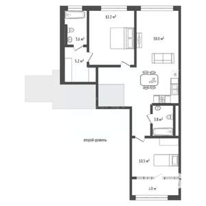 2-к квартира, вторичка, 86м2, 2/8 этаж