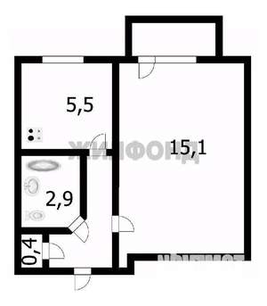 1-к квартира, вторичка, 29м2, 4/5 этаж