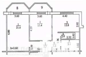 2-к квартира, вторичка, 67м2, 7/12 этаж