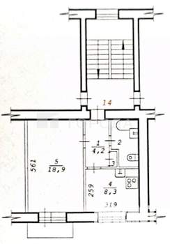 1-к квартира, вторичка, 36м2, 5/5 этаж