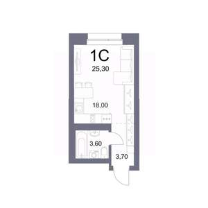 Студия квартира, вторичка, 25м2, 20/25 этаж