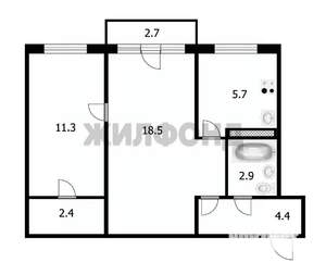 2-к квартира, вторичка, 45м2, 4/5 этаж