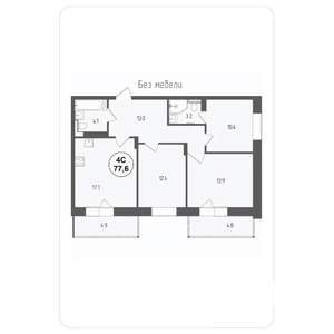 4-к квартира, вторичка, 78м2, 4/15 этаж