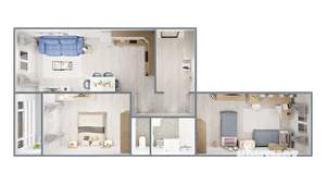 2-к квартира, вторичка, 70м2, 2/14 этаж