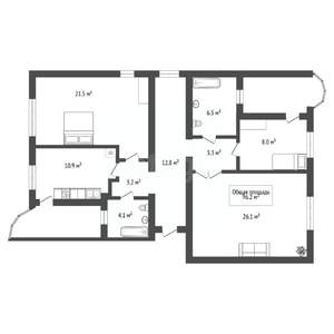 3-к квартира, вторичка, 96м2, 9/10 этаж