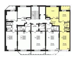 2-к квартира, строящийся дом, 62м2, 6/10 этаж