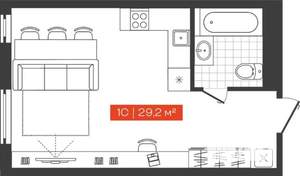 1-к квартира, вторичка, 29м2, 13/18 этаж