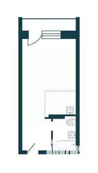 Студия квартира, вторичка, 21м2, 12/17 этаж