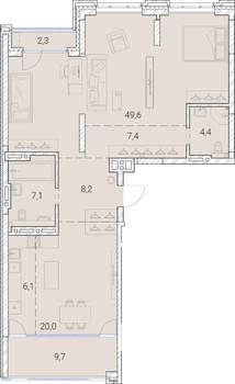 4-к квартира, вторичка, 115м2, 22/25 этаж