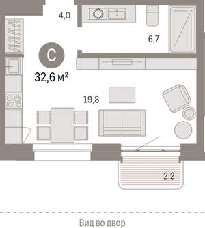 Студия квартира, вторичка, 33м2, 8/11 этаж