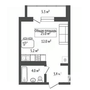 Студия квартира, вторичка, 30м2, 13/21 этаж
