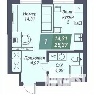 Студия квартира, вторичка, 25м2, 12/20 этаж