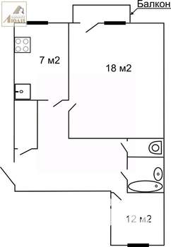 2-к квартира, вторичка, 44м2, 5/5 этаж