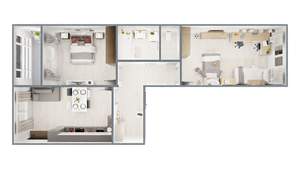 2-к квартира, вторичка, 64м2, 1/14 этаж