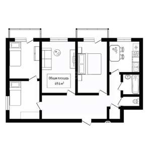 4-к квартира, вторичка, 70м2, 5/10 этаж