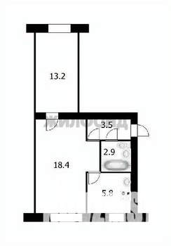 2-к квартира, вторичка, 44м2, 5/5 этаж