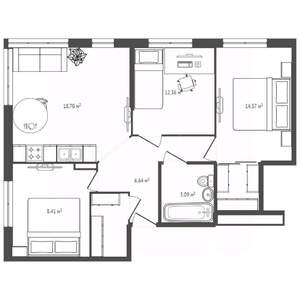 4-к квартира, вторичка, 91м2, 3/26 этаж