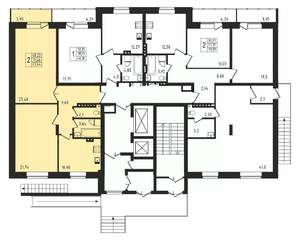 2-к квартира, строящийся дом, 71м2, 1/17 этаж
