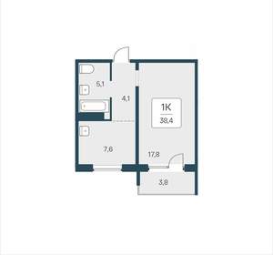 1-к квартира, вторичка, 38м2, 11/17 этаж