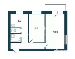 2-к квартира, вторичка, 46м2, 9/10 этаж