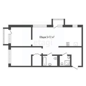 3-к квартира, вторичка, 72м2, 9/10 этаж
