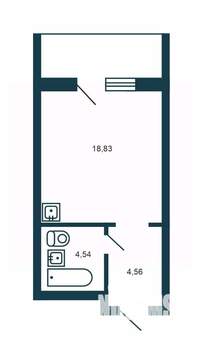 Студия квартира, вторичка, 28м2, 7/17 этаж