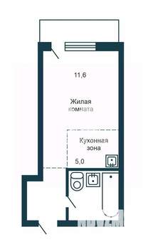 Студия квартира, вторичка, 26м2, 4/17 этаж