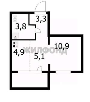 1-к квартира, вторичка, 28м2, 5/17 этаж