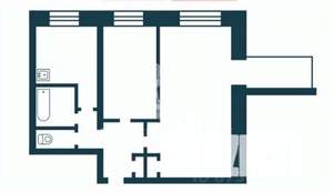 2-к квартира, вторичка, 47м2, 2/9 этаж