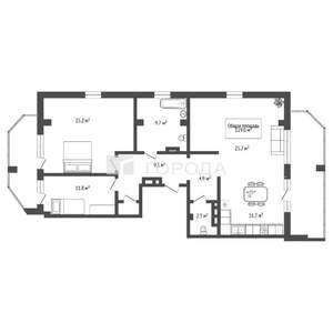 3-к квартира, вторичка, 129м2, 22/24 этаж